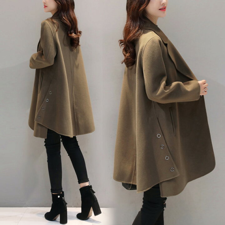 楽天市場 17秋と冬の新しい韓国の女性のファッション気質は ウールコートの外套のウールジャケットの女性の長いセクションで緩い 美品満堂