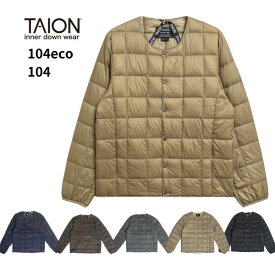【最短 翌日 届】ダウンジャケット TAION-104 800FP タイオン 正規取扱店 メンズ レディース ユニセックス タイオン コンパクト 薄手 収納袋 軽い クルーネックボタン ライトダウン コーデ オケージョン　春ダウン