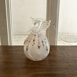 ガラスエンジェルLEDライトS ホワイト【限定数・クリスマス季節商品】