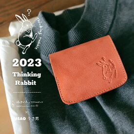 【小さいふ。】ミニ財布 小さい財布 コンパクト財布 本革 ヌバックレザー 経年変化 日本製 ハンドメイド メンズ レディース ブランド 財布 二つ折り プレゼント 父の日【クアトロガッツ 小さいふ。コンチャ ヌバックレザー うさ男 うさぎ -USA- オレンジ】