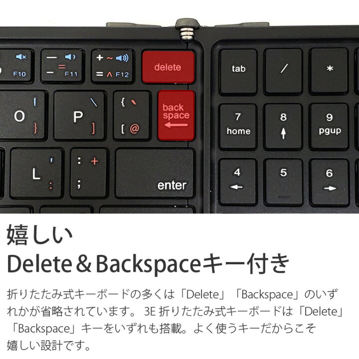 楽天市場 キーボード ワイヤレス Bluetooth テンキー付 3e ブルートゥース テンプラス Tenplus 3つ折り 折りたたみ コンパクト スマホ スマートフォン タブレット専用 Android Ipad Windows Quattro Angoli クアトロアンゴリ
