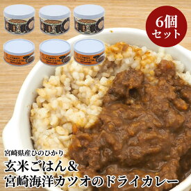 缶詰 宮崎産玄米ごはん＆宮崎海洋カツオのドライカレーセット 6個入り | キャンプ アウトドア非常食 保存食 長期保存 長期保存食品 ごはん ご飯 缶詰ごはん 備蓄食品 防災 長期 非常用食品 災害食 食品 非常食 常温 防災用品 備蓄用 缶詰め 備蓄 常温保存 食料 そのまま