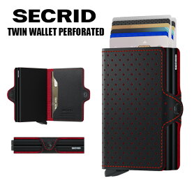 【正規販売店】 SECRID Twinwallet PERFORATED TPf-Black-Red ツインウォレット シークリッド ツイン セクリッド コンパクト 財布 スキミング防止 カードケース