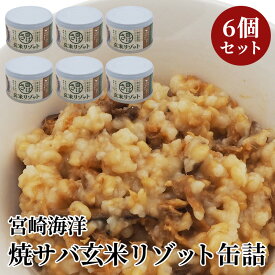 缶詰 宮崎海洋焼さばリゾット 6個セット | 非常食 保存食 長期保存 長期保存食品 缶詰ごはん 備蓄食品 防災 長期 保存 食 非常用食品 災害食 防災グッズ食品 防災非常食 常温 防災用品 備蓄用 缶詰め 備蓄 常温保存 食料 ローリングストック リゾット そのまま 玄米ご飯