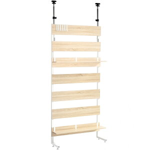 【10/31まで〜先着15%OFFクーポン!!】突っ張りラック 突っ張り棚 収納棚 収納ラック ラダーラック パーテーションラック 簡単設置 高さ調整 伸縮 木製 ウォールシェルフ 間仕切り 壁面 収納