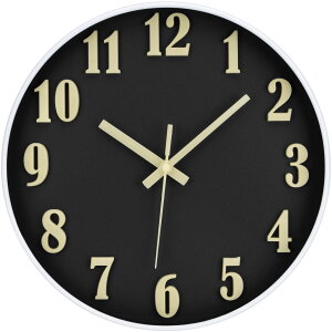 【10/31まで〜先着10%OFFクーポン!!】壁掛け時計 夜光 掛け時計 壁掛け時計 光る 暗くなると自動で光る 木製 静音 連続秒針 夜でも見える 蓄光蛍光 発光壁時計 大文字 読みやすい 壁掛け時計