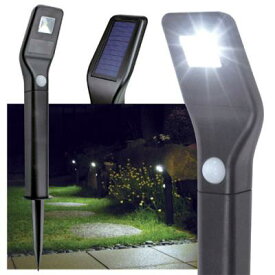 ソーラーLEDアプローチセンサーライト (威嚇フラッシュ付) フラッシュ 点滅 ガーデンライト 外灯 LED ライト 強力 明るい 大光量 センサー 自動点灯 人感センサー 光センサー ソーラー充電 太陽光 充電 庭 玄関アプローチ 屋外 テラス 威嚇 防犯 害獣 不審者 対策 工具不要