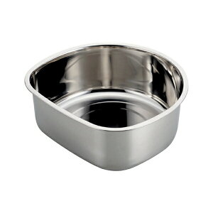 【T】アットアクア ステンレス製D型洗桶30cm(ゴム足付)