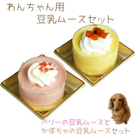 わんちゃんお誕生日ケーキセット ベリーの豆乳ムースとかぼちゃの豆乳ムースのセット 送料無料