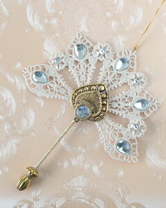 【OUTLET X6 訳あり品】エレガントファンシェイプオーナメント 5024【クリスマスツリー オーナメント 飾り 装飾 雑貨 ディスプレイ おしゃれ ラメ ラインストーン ピンク シャンパン】