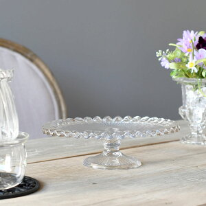 ドロップス アレンジコンポート Mサイズ【プリーツケーキスタンド ガラス雑貨 ケーキスタンド コンポート 脚付きプレート ディスプレイ インテリア雑貨 おしゃれ 撮影小物 テーブルコーデ