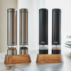 Russell Hobbs 電動ミル ソルト＆ペッパー・ミニ　2色【ラッセルホブズ 塩こしょう ソルト ペッパー スパイス 電池 自動 シルバー ブラック 黒 小さいサイズ】