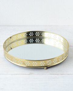 【OUTLET L5 訳あり品】Bethelina coll. ラウンドミラートレー ゴールド A00000818【LENE BJERRE DESIGN デンマーク】