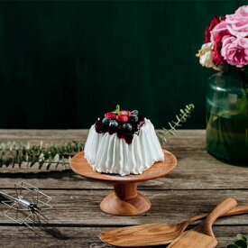 木製プレーン・ケーキスタンドS 【ケーキプレート おしゃれ アンティーク調 プレーン調 お誕生日ケーキ アクセサリースタンド】