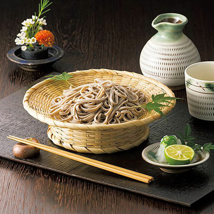 楽天市場】そばざる 細編み高台そばざる 7寸＆8寸【うどん そば 竹かご  