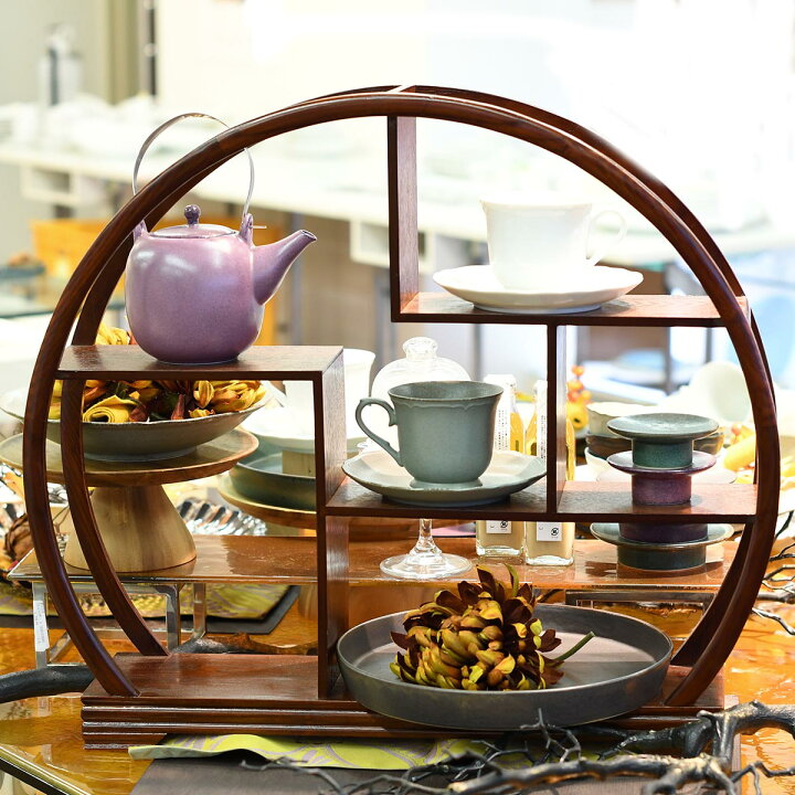 楽天市場】【取り寄せ商品】TEA STAND ティースタンド 丸型茶壷飾棚 