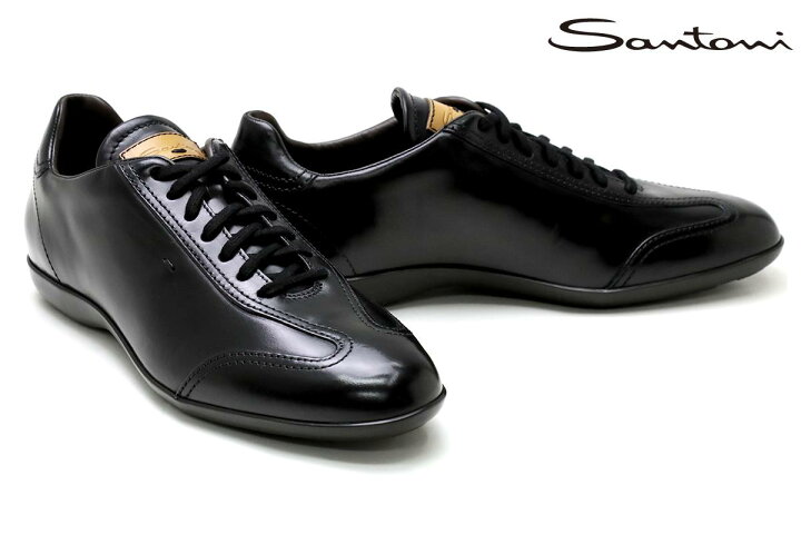 楽天市場 サントーニ Santoni メンズ スニーカー ブラック カーフ ラグジュアリースニーカー 高級 上質レザースニーカー イタリア製 マッケイ製法 5abk 5a クインクラシコ Queen Classico