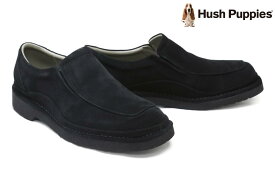 ハッシュパピー / Hush Puppies メンズ カジュアルシューズ m-5516tbk Uチップ スリッポン ブラック 国産(日本製) 幅広 4E ワイド 雨天