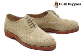 ハッシュパピー メンズ カジュアルシューズ ウイングチップ ベージュ 国産(日本製) Hush Puppies m-121tbg