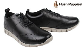 ハッシュパピー メンズ カジュアルシューズ レザースニーカー ブラックブラック Hush Puppies m-7102t bkbk