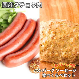 国産ダチョウ肉 ハンバーグ&ソーセージ 食べくらべセット 各1~10パック ＼選べるパック数★レビューキャンペーン実施中★ ダチョウ肉 駝鳥肉 アウトドア キャンプ バーベキュー 高タンパク 低脂質 グルメ お取り寄せ おうちごはん おつまみ お酒のあて 送料無料 大容量
