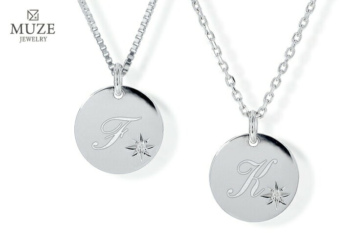 楽天市場】MUZE JEWELRY ダイヤモンド イニシャル コイン ネックレス 