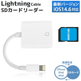 【決算セール対象品最大90％off】Lightning Cable SDカードリーダー ライトニングケーブル SD microSD メモリーカード カードスロット iPhone専用 アイフォン カードリーダー データ転送 写真転送 動画転送 書類データ 音楽ファイル iPhone iPad IOS専用