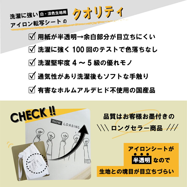 楽天市場】洗濯につよいアイロン転写シート はがきサイズ 5枚入り  