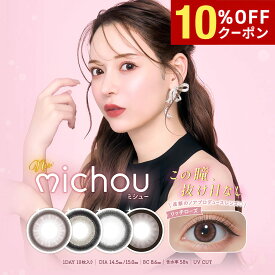 【10%OFFクーポン配布中!!】送料無料 michou ワンデー 1箱10枚入り ミシュー 1day カラコン 1日使い捨て UVカット 高含水 度あり 度なし サークルレンズ 進撃のノア るな PIA ピア DIA14.5mm DIA15.0mm
