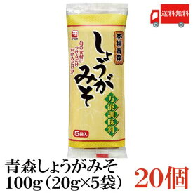 送料無料 かねさ 本場青森しょうがみそ 100g(20g×5袋)×20個