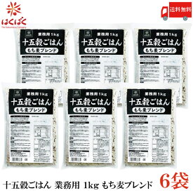 送料無料 はくばく 十五穀ごはん 業務用 1kg もち麦ブレンド×6袋