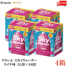 送料無料 クラシエ スカイウォーター ライチ味 （1L用×10袋）×4箱【Sky water 鉄分補給 スポーツドリンクパウダー】