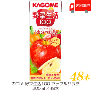 カゴメ 野菜生活100 アップルサラダ 200ml×48本 紙パック (野菜