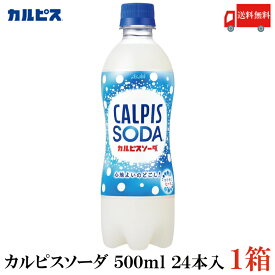 送料無料 アサヒ飲料 カルピスソーダ 500ml ×1箱（24本）【カルピス Calpis 炭酸飲料 SODA】