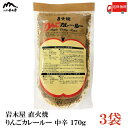 送料無料 岩木屋 直火焼 りんごカレールー 中辛 170g×3個