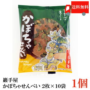 送料無料 巖手屋 かぼちゃせんべい 2枚入×10袋 (南部せんべい 岩手屋 小松製菓)