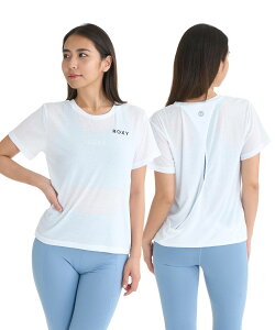 ROXY ���L�V�[ FITNESS WIND SHIFT CROSSOVER TEE T�V���c DRY/�ڐG�⊴ T�V���c �e�B�[�V���c ���� �V���[�g�X���[�u