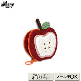 リンゴのミニポーチ* | キット パッチワーク キルト 斉藤謠子 手作り セット 材料セット 材料 裁縫 ハンドメイド 手芸 作り方 フルーツモチーフ 初心者 かんたん 簡単 りんご リンゴ ソーイングキット #おうち時間