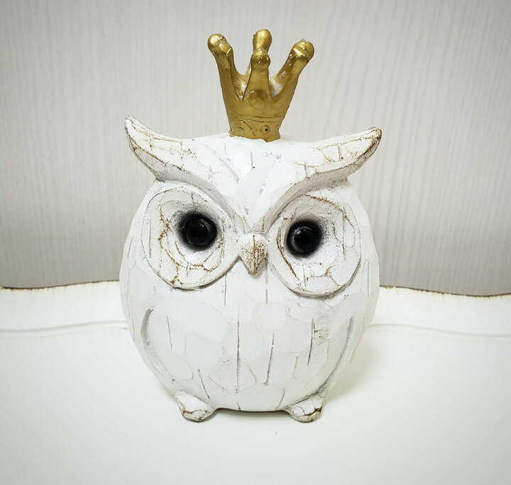 楽天市場 かわいい 白 フクロウ 幸福を呼ぶ 風水 キーリン