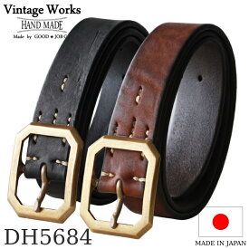 Vintage Works ヴィンテージワークス Leather belt 7Hole レザーベルト 7ホール メンズ 日本製 本革ベルト アメカジ