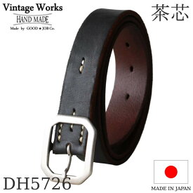 Vintage Works ヴィンテージワークス Leather belt 7Hole レザーベルト 7ホール 茶芯 メンズ 日本製 本革ベルト アメカジ