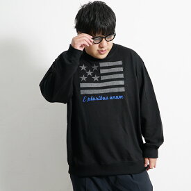 大きいサイズ メンズ トレーナー 5L 4L 3L 2L XXXXL XXXL XXL XL 2XL 3XL 4XL 長袖トレーナー 長袖 ロンT スエット 黒 青 ブラック ブルー 大きい 大きめ 春 春服 春物 夏 夏服 夏物 春夏 サーフ系 アメカジ ストリート ファッション オーバーサイズ