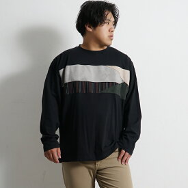 大きいサイズ メンズ 長袖Tシャツ ロンT 長袖 カットソー 6L 5L 4L 3L 2L XXXXL XXXL XXL XL おおきいサイズ 秋 秋服 冬 冬服 秋冬 オシャレ ビックサイズ キングサイズ デザイン スエード スウェード オーバーサイズ 大きめ イワショー