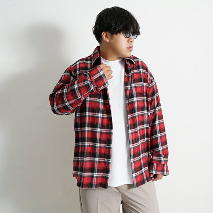 楽天市場】大きいサイズ メンズ ネルシャツ 長袖シャツ チェックシャツ 