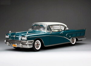 1/18 �T���X�^�[ Sun Star 1958 Buick Limited Riviera Coupe Glacier White /Dark Turquoise Poly �r���C�b�N ���r�G�� �~�j�J�[