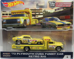 1/64 zbgEB[ Hot Wheels '72 Plymouth Cuda Funny Car Retro RIG v}X N[_ t@j[J[ ~jJ[ A
