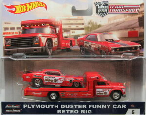 1/64 zbgEB[ Hot Wheels Plymouth Duster Funny Car Retro RIG v}X _X^[ t@j[J[ ~jJ[ A