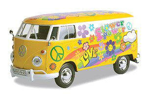 1/24 ���[�^�[�}�b�N�X Motor Max Volkswagen Type2 T1 Delivery Van Flower Power �t�H���N�X���[�Q�� �^�C�v2 �f���o���[ �o�� �~�j�J�[