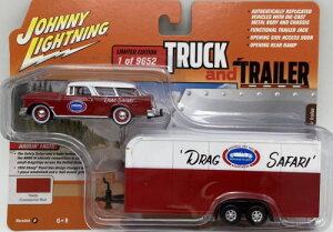 1/64 Wj[CgjO JOHNNY LIGHTNING 1955 Chevy Nomad with Enclosed Car Trailer V{[ m}h g[[ ~jJ[ A