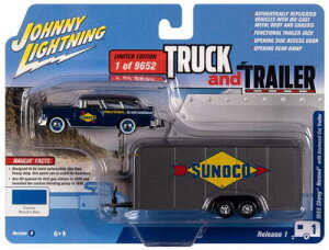 1/64 Wj[CgjO JOHNNY LIGHTNING 1955 Chevy Nomad with Enclosed Car Trailer V{[ m}h g[[ ~jJ[ A
